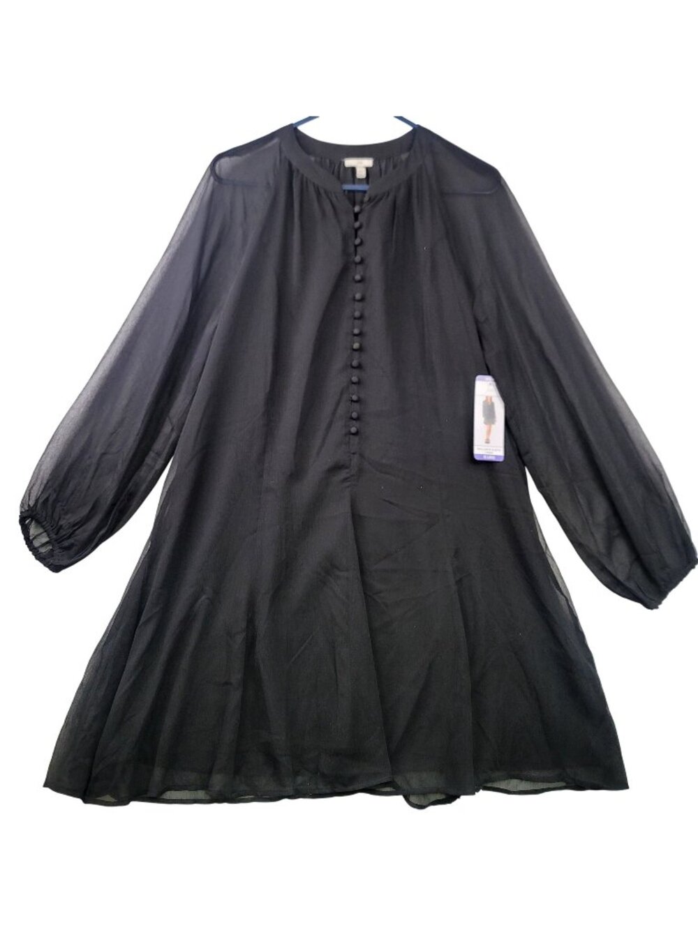 Joie Balloon Sleeve Dress XXL Black Flowy Romantic Goth Whimsical Fairy Grunge